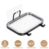 Soap Dish Soap Bar Holder Square Soap Rack Wall Mounted S Bar Shower Bathroom Self with 2 Hooks Clear Trays