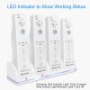 4 Remotes Charging Dock Game Controller Charger 2800mAh Rechargeable Battery Charging Stations w/ LED Indicator for Wii Nintendo