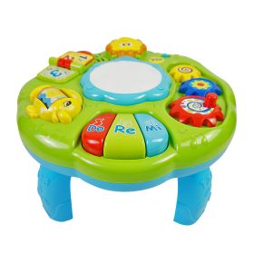 Toddler Musical Learning Table Educational Baby Toys Musical Activity Table Learning Center for 6+ Months Boys Girls Gift (Option: LearningTable LGreen)