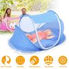 Foldable Baby Travel Bed Portable Infant Mosquito Net Tent Crib Cradle w/ Pillow Mattress Music Box for 0-3 Kids