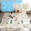 5.9x6.5FT Foldable Baby Play Mat Extra Large Waterproof Activity Playmat For Floor With Carrying Bag Reversible Foam Baby Mat For Babies Toddlers Infa