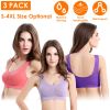 3 Pack Sport Bras For Women Seamless Wire-free Bra Light Support Tank Tops For Fitness Workout Sports Yoga Sleep Wearing