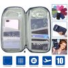 Travel Passport Wallet 12Cells Ticket ID Credit Card Holder Water Repellent Documents Phone Organizer Zipper Case Business Trip Daily Use