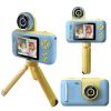 Kids Digital Camera with Flip Lens Children Video Camcorder Christmas Toy Birthday Gifts with Tripod 2.4in Screen 32G MMC Card for 3-10 Year Old Boys