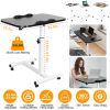Rolling Laptop Table Portable Computer Desk Movable Table with Adjustable Height Tilting Angle