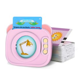 Spanish & English Talking Flash Cards 224 Sight Words Bilingual Flash Cards Rechargeable Card Early Education Device Educational Toy for Boys Girls Ag (Option: TalkingFlashCard Pink)