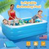 Inflatable Swimming Pools Family Swim Play Center Pool Blow up Kiddie Pool for Family Inflatable Lounge Pool for Kids Baby Adult Inflatable Water Ball