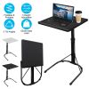 Folding Tray Table Portable Sofa TV Tray Laptop Desk C Side Adjustable Eating Dinner Coffee Table with 3 Adjustable Heights 3 Angles 55lbs Load Bearin