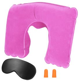 Travel Pillow Inflatable U Shape Neck Pillow Neck Support Head Rest Office Nap Car Airplane Cushion (Option: UInflatablePillow Pink)