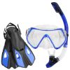 Snorkeling Gear Mask Fin Snorkel Set with Diving Mask Dry Top Snorkel Adjustable Swim Fins for Swimming Snorkeling Travel Diving