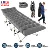Folding Camping Cot Portable Sleeping Camping Bed Collapsible Travel Camp Cots Guest Bed Cot with 2-Sided Soft Pad 440LBS Max Load