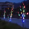 3 PCS 60 LED Solar Garden Lights Tree Branch Leaf Shape Lamp IP65 Waterproof Solar Garden Decorative Lights for Outdoor Garden Lawn Patio Decking