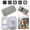 Travel Passport Wallet 12Cells Ticket ID Credit Card Holder Water Repellent Documents Phone Organizer Zipper Case Business Trip Daily Use
