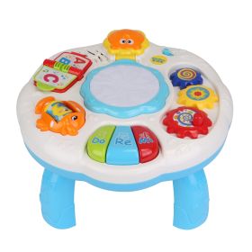 Toddler Musical Learning Table Educational Baby Toys Musical Activity Table Learning Center for 6+ Months Boys Girls Gift (Option: LearningTable LWhite)