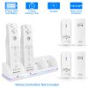 4 Remotes Charging Dock Game Controller Charger 2800mAh Rechargeable Battery Charging Stations w/ LED Indicator for Wii Nintendo