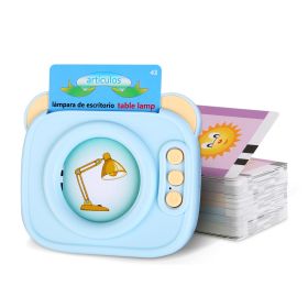 Spanish & English Talking Flash Cards 224 Sight Words Bilingual Flash Cards Rechargeable Card Early Education Device Educational Toy for Boys Girls Ag (Option: TalkingFlashCard Blue)